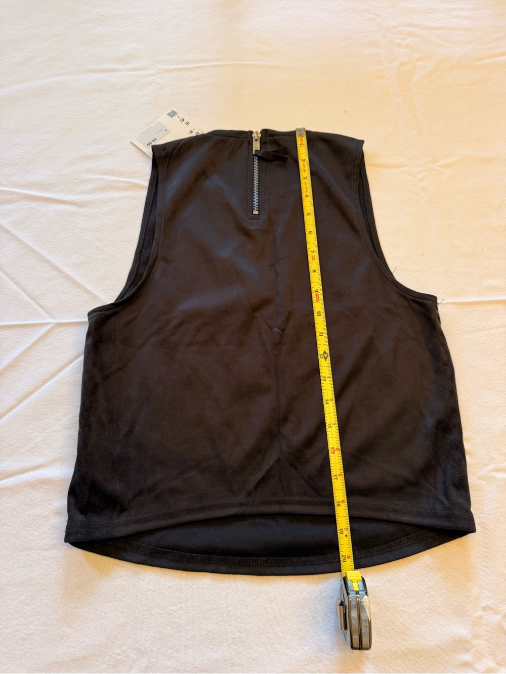 Zara Black Sleeveless Zip-Back Top - Picture 3 of 4
